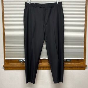 J. Ferrar NWT Dark Charcoal Gray Stripe Flat Front Dress Pants 38 X 29